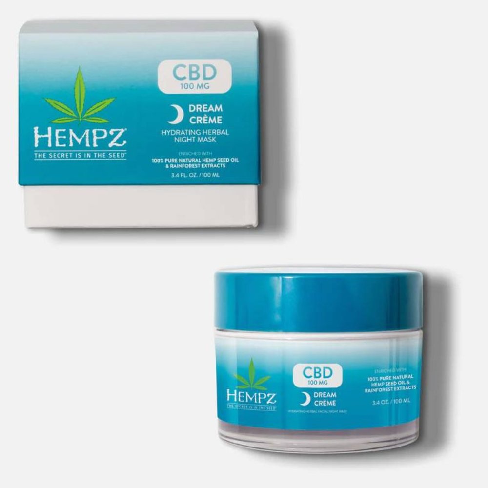 Hempz CBD 100 mg Dream Creme Hydrating Herbal Facial Night Mask